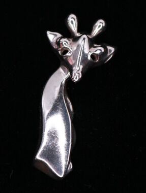 Vintage 1976 Sterling Silver Modernist Giraffe Pendant by artist Dante Brusca